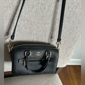 Coach Black Mini Satchel Crossbody Bag with Gold Accents 7x4 EXCELLENT CONDITION